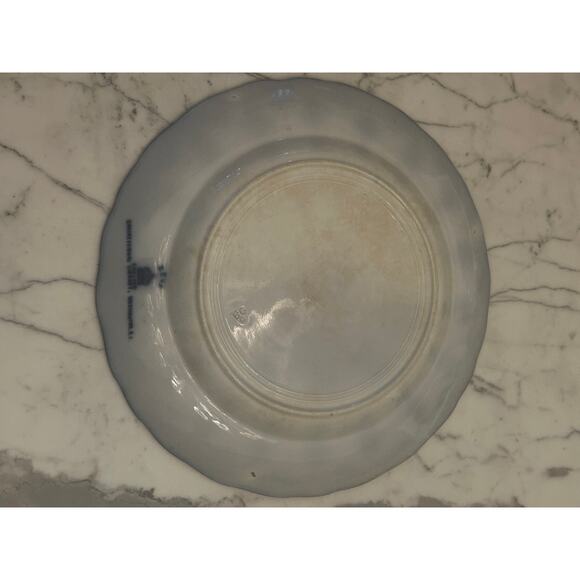 RARE Flow Blue Congressional Library England Washington DC Souvenir Plate BBVF - Picture 8 of 8